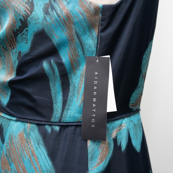 Aidan Mattox -  One-shoulder Jacquard Tiered Ballgown. - Picture 12 of 16